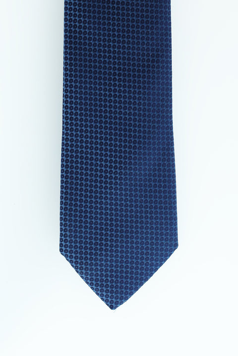 Koyu Mavi  Desenli Kravat