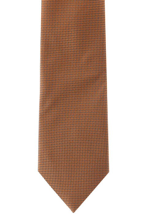 Orta Turuncu Desenli Kravat