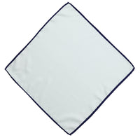 Beyaz-Lacivert Saten Mendil