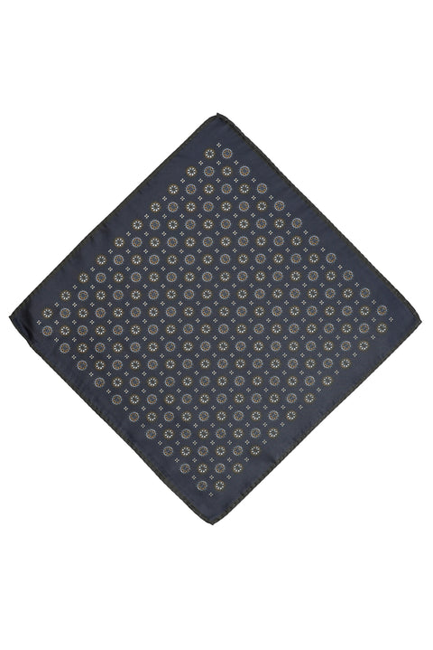 Koyu Lacivert Desenli Mendil