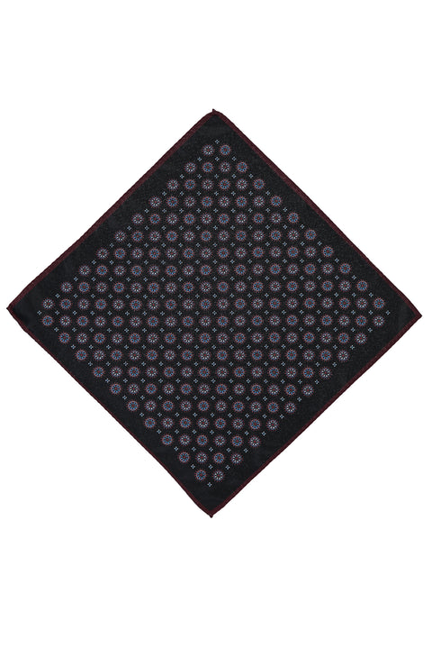 Koyu Bordo Desenli Mendil