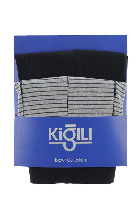 Siyah 2li Çizgili Süprem Boxer