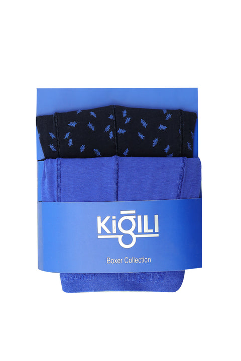Gök Mavisi 2'li Pamuklu Süprem Boxer Seti