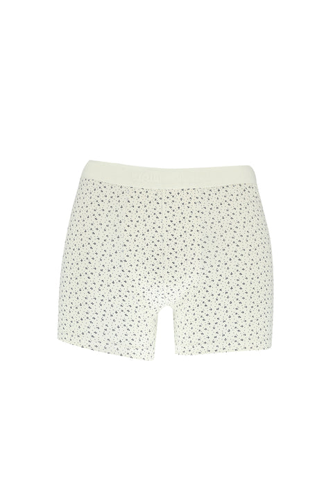 Beyaz 2'li Desenli Pamuklu Süprem Boxer Seti