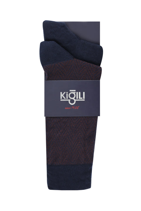 Açık Lacivert 2'li Desenli Çorap Seti