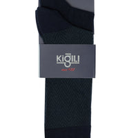 Koyu Lacivert Melanj 2'li Desenli Çorap Seti