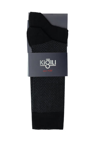  Koyu Antrasit 2'li Desenli Çorap Seti