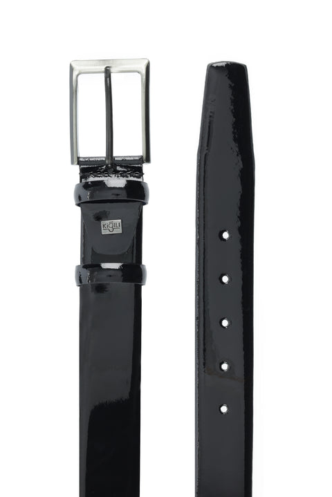 Siyah Düz Rugan Deri Kemer