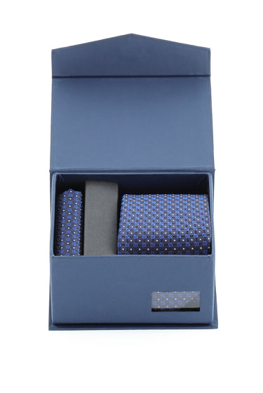 Koyu Lacivert 2'li Kravat Mendil Seti