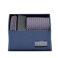 Orta Kahve 2'li Kravat Mendil Seti