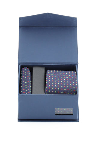  Koyu Lacivert 2'li Kravat Mendil Seti