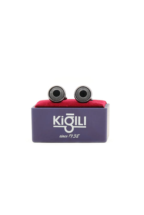 Metalik Gri Kol Düğmesi