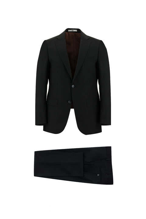 Black 6-Drop Regular Fit Standard Cut Suit