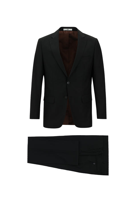 Siyah 4 Drop Relaxed Fit Rahat Kesim Takım Elbise