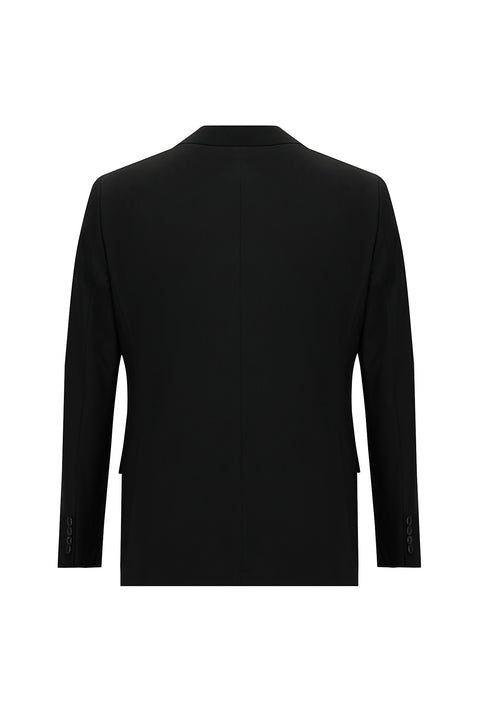 Siyah 4 Drop Relaxed Fit Rahat Kesim Takım Elbise