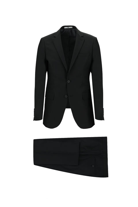 Siyah 8 Drop Long Slim Fit Uzun Dar Kesim Takım Elbise