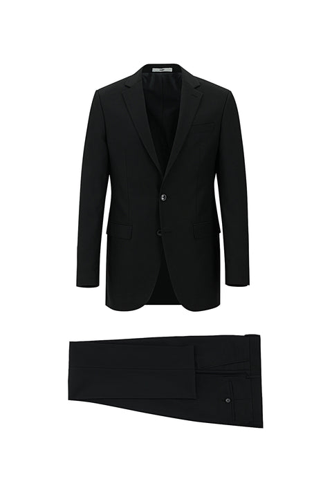 Koyu Siyah 8 Drop Long Slim Fit Uzun Dar Kesim Takım Elbise