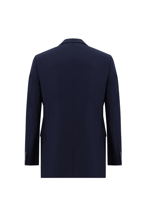 Orta Lacivert 8 Drop Long Slim Fit Uzun Dar Kesim Takım Elbise