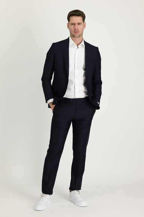 Orta Lacivert 4 Drop Relaxed Fit Rahat Kesim Takım Elbise