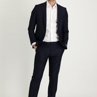 Orta Lacivert Slim Fit Dar Kesim Klasik Takım Elbise