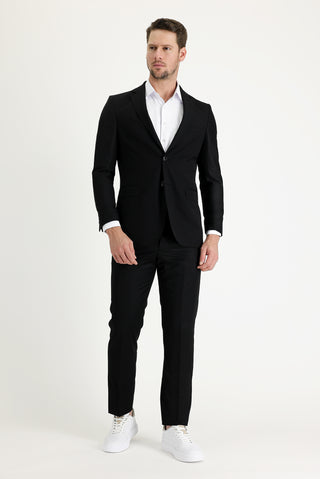  Siyah 7 Drop Slim Fit Dar Kesim Takım Elbise