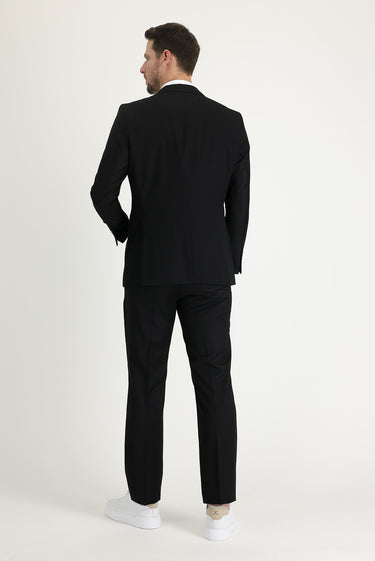 Siyah Relaxed Fit Rahat Kesim Klasik Takım Elbise