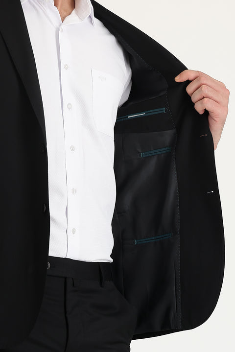 Siyah 7 Drop Slim Fit Dar Kesim Takım Elbise