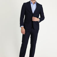 Koyu Lacivert Slim Fit Dar Kesim Klasik Takım Elbise