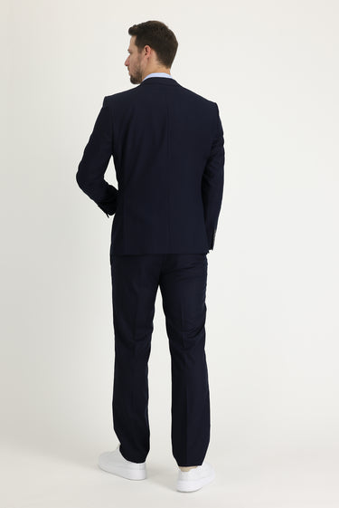 Koyu Lacivert Relaxed Fit Rahat Kesim Klasik Takım Elbise