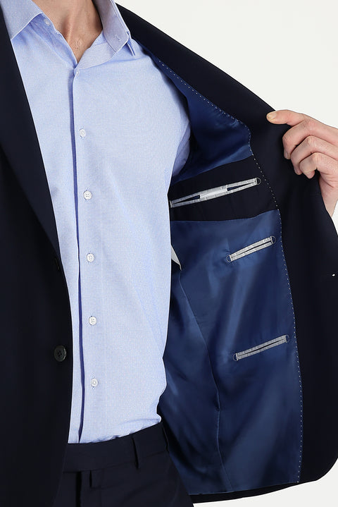 Koyu Lacivert 7 Drop Slim Fit Dar Kesim Takım Elbise