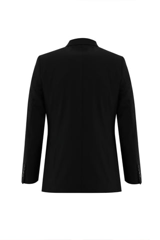  Siyah 7 Drop Slim Fit Dar Kesim Kombinli Yelekli Takım Elbise