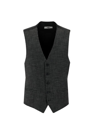  Siyah 7 Drop Slim Fit Dar Kesim Kombinli Yelekli Takım Elbise