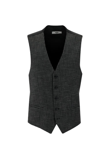 Siyah Slim Fit Dar Kesim Kombinli Yelekli Takım Elbise