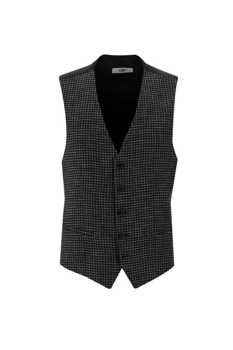 Siyah 7 Drop Slim Fit Dar Kesim Kombinli Yelekli Takım Elbise