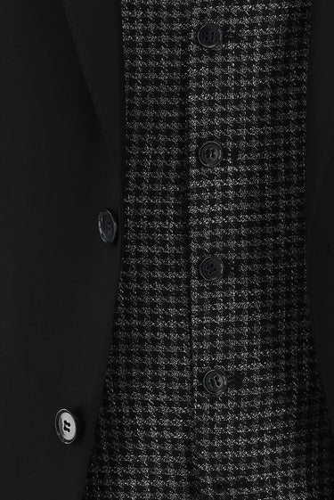 Siyah Slim Fit Dar Kesim Kombinli Yelekli Takım Elbise