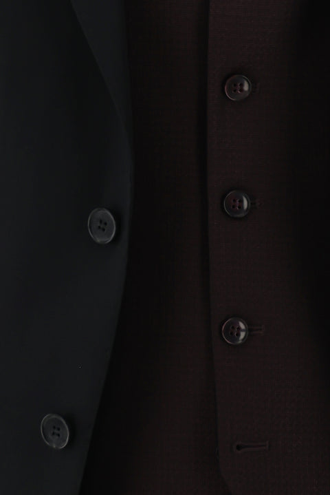 Açık Siyah 7 Drop Slim Fit Dar Kesim Kombinli Yelekli Takım Elbise