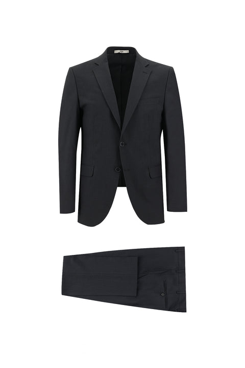 Black 6-Drop Regular Fit Standard Cut Suit