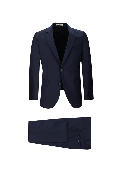 Orta Lacivert 7 Drop Slim Fit Dar Kesim Takım Elbise