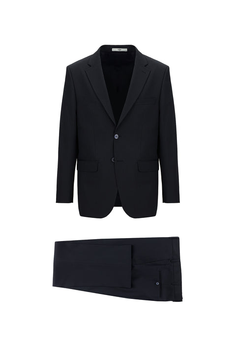 Siyah Lacivert 7 Drop Slim Fit Dar Kesim Takım Elbise