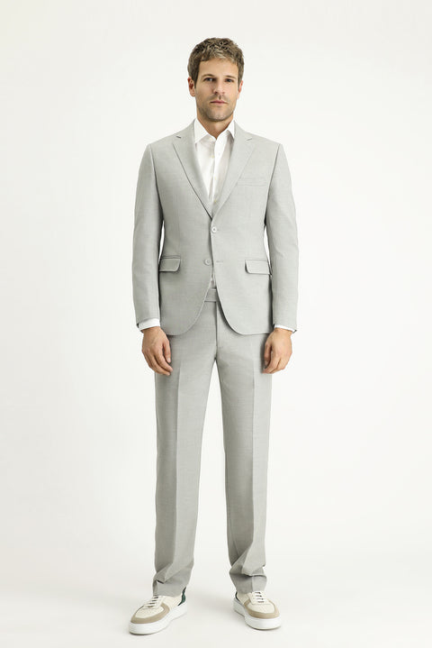Orta Gri 7 Drop Slim Fit Dar Kesim Takım Elbise
