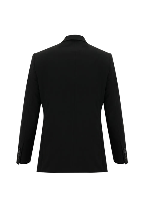 Siyah 7 Drop Slim Fit Dar Kesim Yünlü Takım Elbise