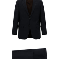 Koyu Lacivert Slim Fit Dar Kesim Yünlü Klasik Takım Elbise