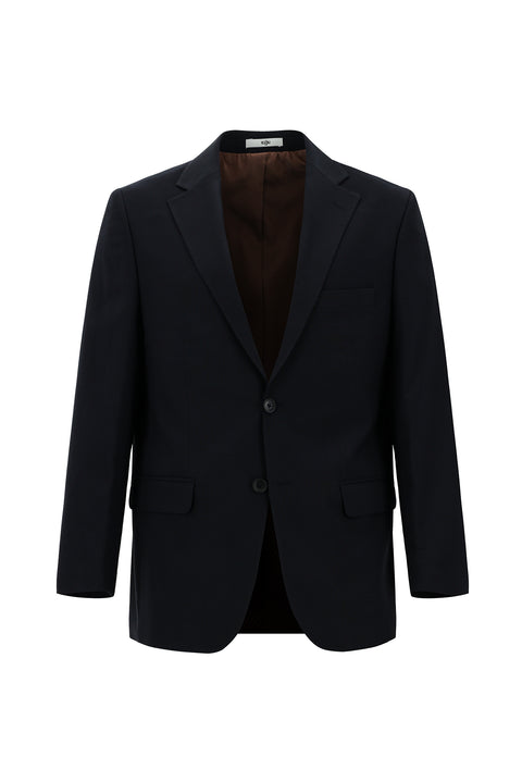 Dark Navy 4-Drop Relaxed Fit Wool Suit