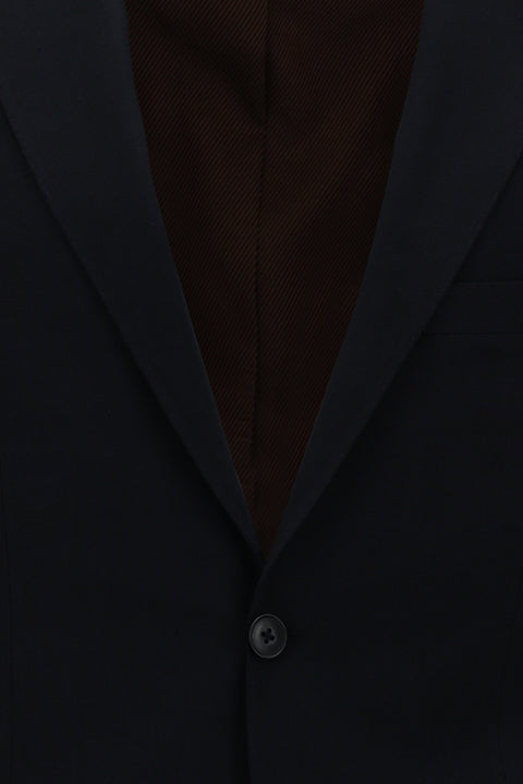 Koyu Lacivert 7 Drop Slim Fit Dar Kesim Yünlü Takım Elbise