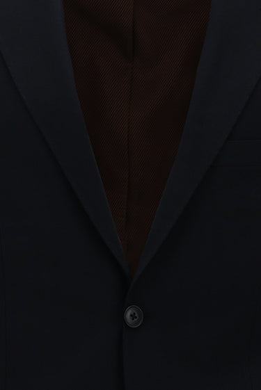 Koyu Lacivert Slim Fit Dar Kesim Yünlü Klasik Takım Elbise