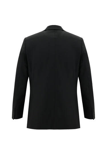 Siyah Slim Fit Dar Kesim Yünlü Klasik Takım Elbise