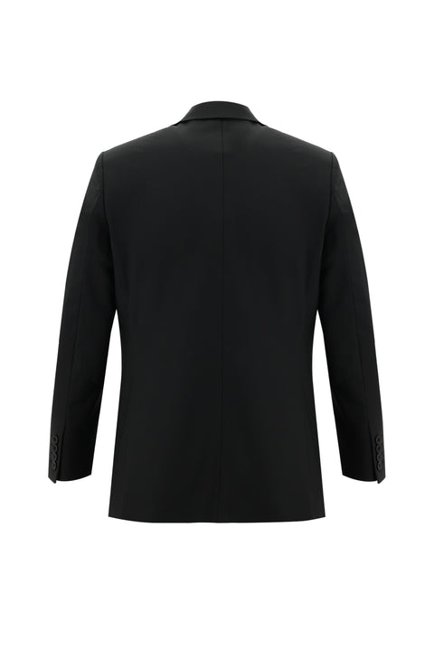 Siyah 7 Drop Slim Fit Dar Kesim Yünlü Takım Elbise