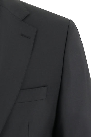 Siyah Slim Fit Dar Kesim Yünlü Klasik Takım Elbise