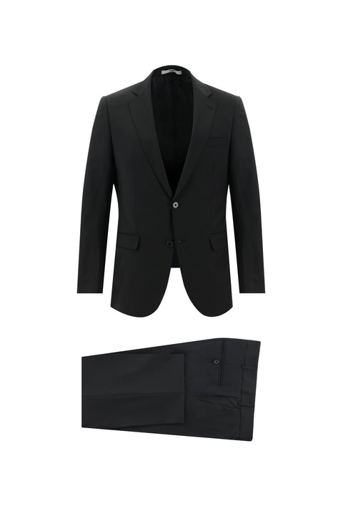 Siyah 4 Drop Relaxed Fit Rahat Kesim Takım Elbise