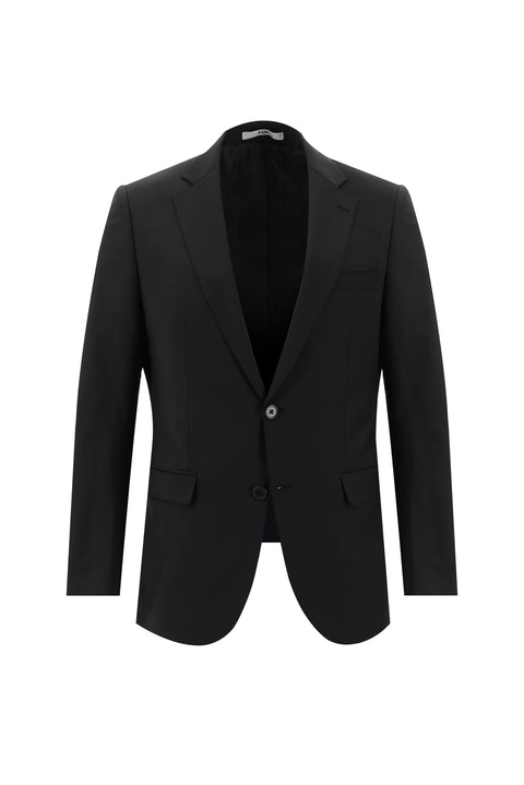 Siyah 4 Drop Relaxed Fit Rahat Kesim Takım Elbise